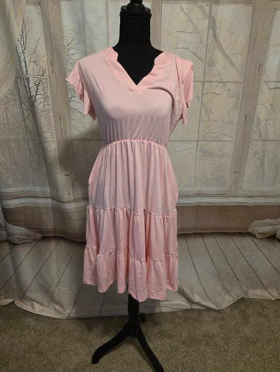 Kohl's Dresses & Skirts - Soft Pink Tiered V-Neck Women's Dress